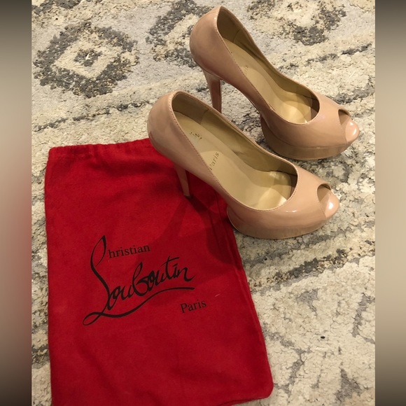 Christian louboutin Nude Platform Peep Toe Pumps - Picture 6 of 15